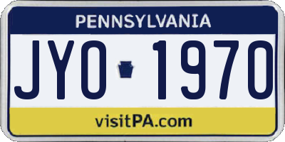 PA license plate JYO1970