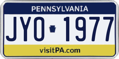 PA license plate JYO1977
