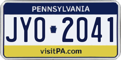 PA license plate JYO2041