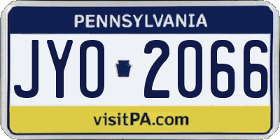 PA license plate JYO2066