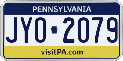 PA license plate JYO2079