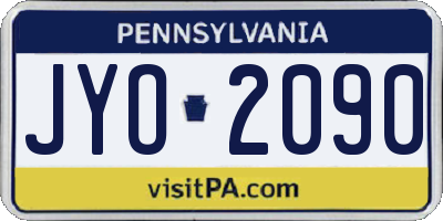PA license plate JYO2090