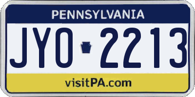 PA license plate JYO2213