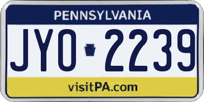 PA license plate JYO2239