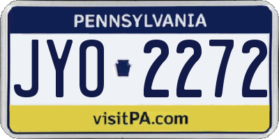 PA license plate JYO2272