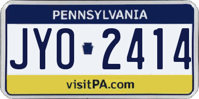 PA license plate JYO2414