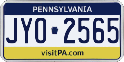 PA license plate JYO2565
