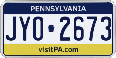PA license plate JYO2673