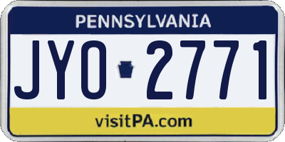 PA license plate JYO2771