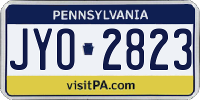 PA license plate JYO2823