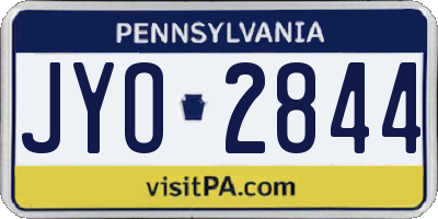 PA license plate JYO2844