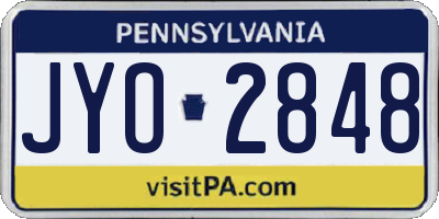 PA license plate JYO2848