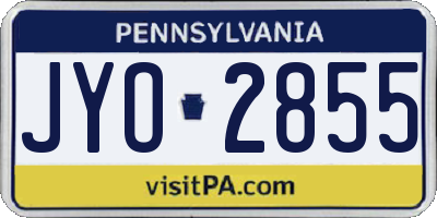 PA license plate JYO2855
