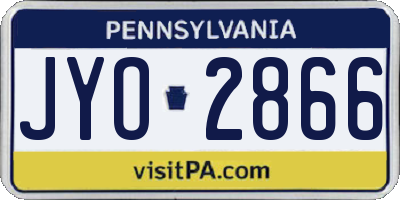 PA license plate JYO2866