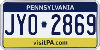 PA license plate JYO2869