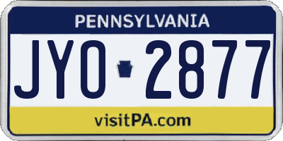 PA license plate JYO2877