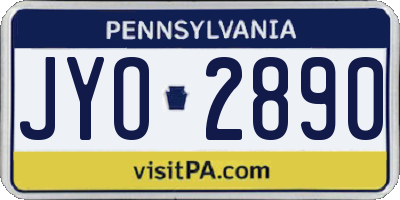 PA license plate JYO2890