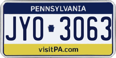 PA license plate JYO3063