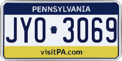PA license plate JYO3069
