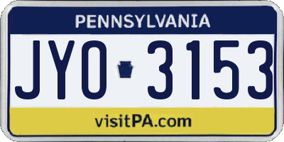 PA license plate JYO3153