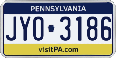PA license plate JYO3186