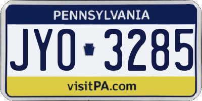 PA license plate JYO3285