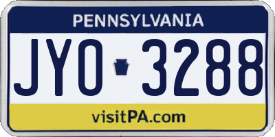 PA license plate JYO3288