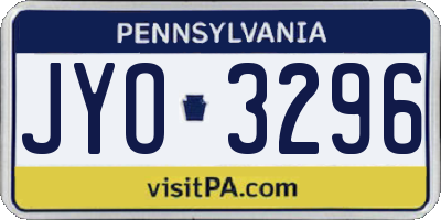 PA license plate JYO3296