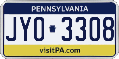 PA license plate JYO3308