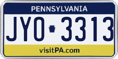 PA license plate JYO3313