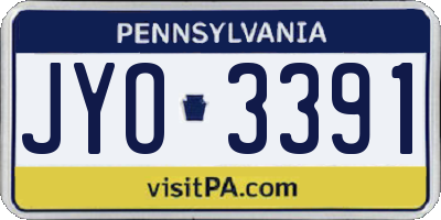 PA license plate JYO3391