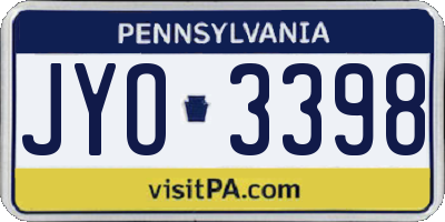 PA license plate JYO3398