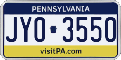 PA license plate JYO3550
