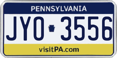 PA license plate JYO3556