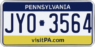 PA license plate JYO3564