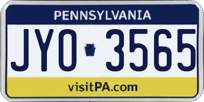 PA license plate JYO3565