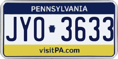 PA license plate JYO3633