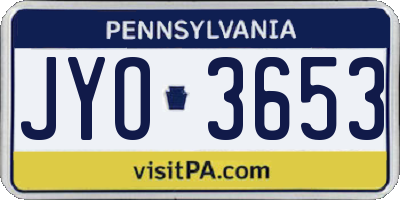 PA license plate JYO3653