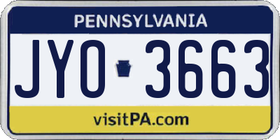PA license plate JYO3663