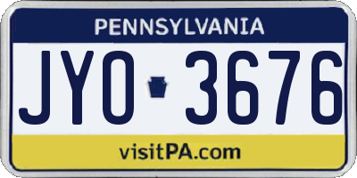 PA license plate JYO3676