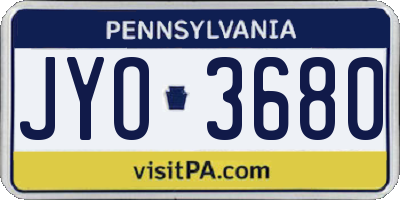 PA license plate JYO3680