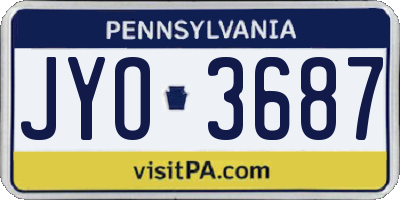 PA license plate JYO3687