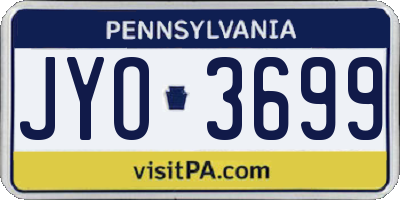 PA license plate JYO3699