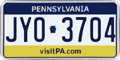 PA license plate JYO3704