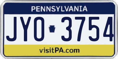 PA license plate JYO3754