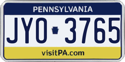 PA license plate JYO3765