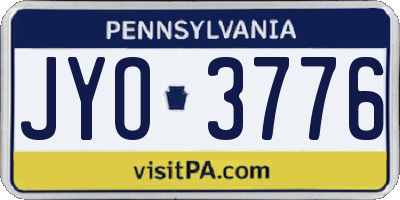 PA license plate JYO3776
