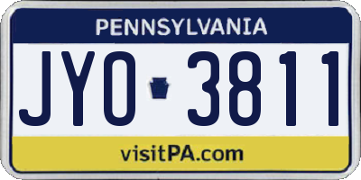 PA license plate JYO3811