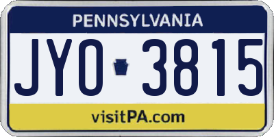 PA license plate JYO3815