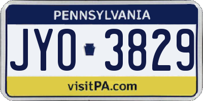 PA license plate JYO3829